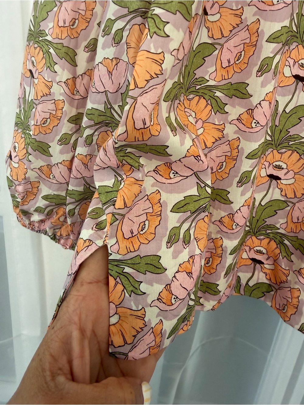 J.Crew Liberty Floral Cotton Popover Blouse Medium - Picture 8 of 11
